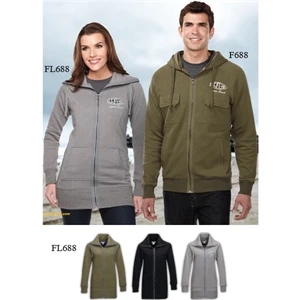 Hana - X S- X L - Women's 9.1oz 60%cotton/40% Polyester Slub Jersey Full Zip Sweatshirt
