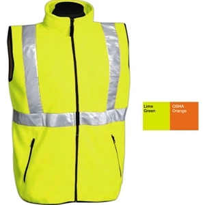 Perimeter - S - X L - Vest With Reflective Tape Made Of 9.8 Oz 100% Polyester Micro Fleece