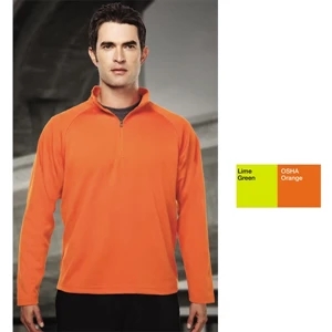 Milestone Performance (tm) - X Lt - Men's 6.3 Oz 100% Peached Polyester Pique 1/4 Zip Pullover Shirt
