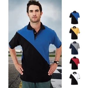 Specter Tmr (r) - 2 X L - Men's Golf Shirt Accented With Contrast Diagonal Panel, Collar And Cuffs