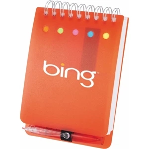 Spiral Jotter With Polypropylene Cover With Sticky Flags, Mini Ballpoint Etc