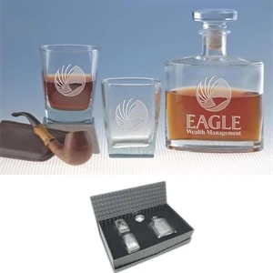 Victorian Windsor Collection - Glass Set Includes One 26 Oz Decanter And Two 13 Oz. Double Old Fashion Glasses