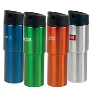 Tower - 16 Oz Insulated Tumbler With Screw On Lid And Push-button Open/close
