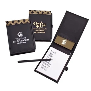 The Bronze Weave Collection - Notebook With 50 Page Memo Pad, Pen And Inside Pocket