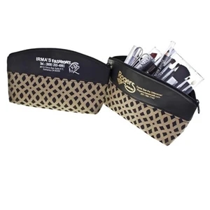 The Bronze Weave Collection - Cosmetic Bag With Extra Large Zipper Compartment