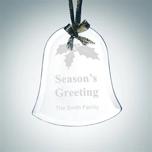 Beveled Bell Jade Glass Ornament