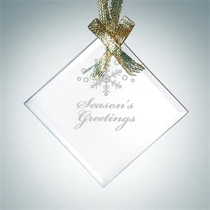 Beveled Square Diamond Jade Glass Ornament