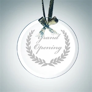 Beveled Circle Jade Glass Ornament