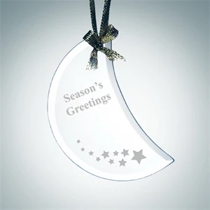 Beveled Moon Jade Glass Ornament