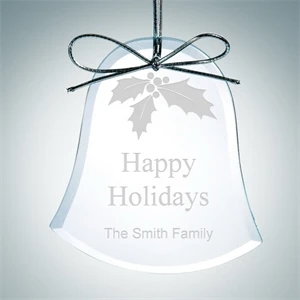 Beveled Bell Clear Glass Ornament