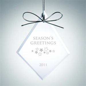 Beveled Diamond Clear Glass Ornament