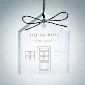 Beveled House Clear Glass Ornament