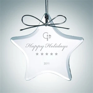 Beveled Star Clear Glass Ornament