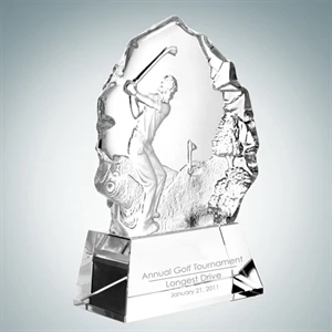 Molten Glass Male Golfer Thriving Golf Tournament Award