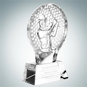 Molten Glass Male Golfer Champion Golf Tournament Award