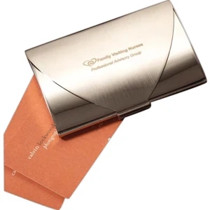 Luxembourg - Chrome Metal Business Card Holder, Combined With A Sleek And Smooth Design