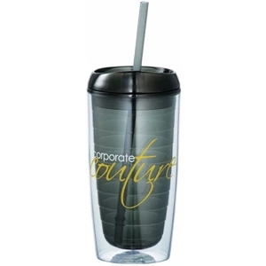 Vortex - Double-wall Acrylic 16 Oz Tumbler With Push On Thumb-slide Lid