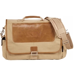 Field & Co. Cambridge Collection - Computer Messenger Bag Made Of Cotton Canvas