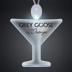 Clear Martini Glass Shape Acrylic Necklace, Imprint And 3 Light Up Functions, 5 Day