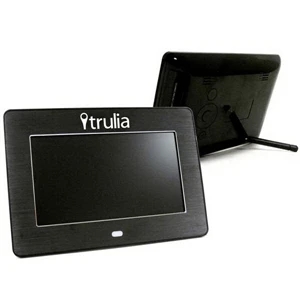 Rechargeable Gun Metal Aluminum Finish Digital Frame With Video And Mp3 Playback