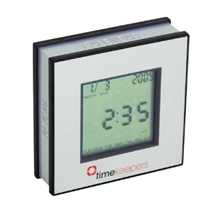 Hip To Be Quad - Square Digital Display Alarm Clock, Calendar, Count Down & Thermometer