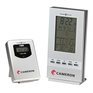 Weather Sentinel - Silver Finished Lcd Tabletop Alarm Clock With Removable Stand