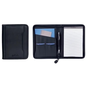 Executive - Junior Simulated Leather Padfolio With Organizer Pockets And Pen Loop