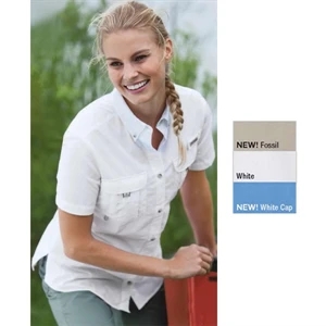 Bahama (tm) - Women's Flex Fit Short Sleeve Shirt With Button Down Collar And Chest Pockets