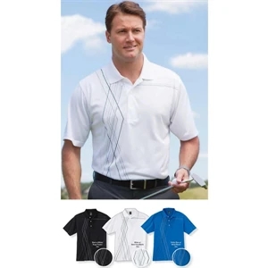 3 X L - Men's Diamond Argyle Print Jersey Polo Shirt With Flat Knit Collar