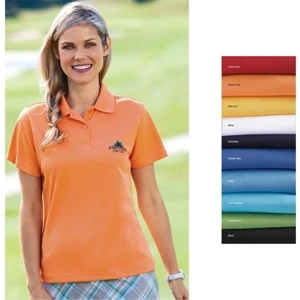 3 X L - Ladies' Pique Polo Shirt With Double Moisture Wicking Solid Eyelet Pique