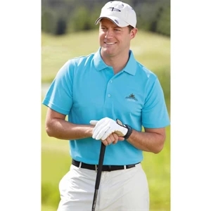 3 X L - Men's Pique Polo Shirt With Double Moisture Wicking Solid Eyelet Pique