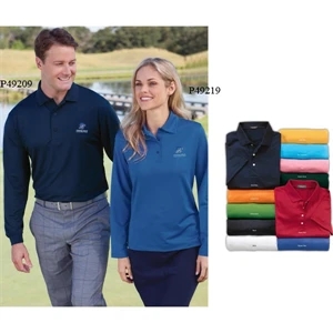 2 X L - Ladies' Long Sleeve Textured Ottoman Polo Shirt With Anti-bacterial Finish