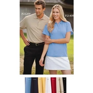 2 X L - Ladies' Pima Cotton Honeycomb Pique Polo Shirt With 4-button Placket