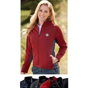 S- X L - Ladies' Microfleece Jacket With Contrasting Color Block Sides
