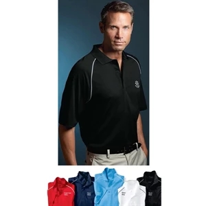 Sport - 2 X L - Men's Pique Polo Shirt With Contrast Piped Raglan Hemmed Sleeves