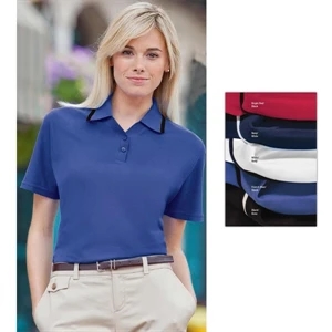 Classics - X S- X L - Ladies' Performance Pique Shirt With Knit Tipped Collar And Cuffs