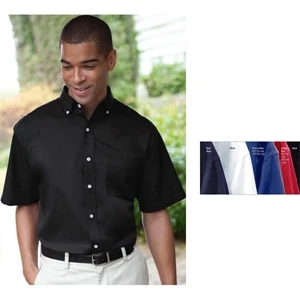 Classics - S- X L - Men's Short Sleeve Easy Care Woven Twill Shirt With Classic 7-button Placket