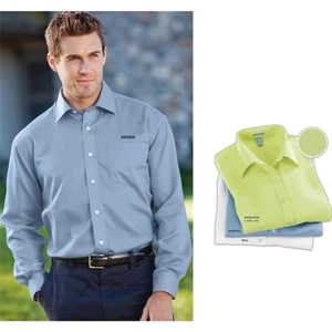 Classics - 2 X L - Men's Textured Broadcloth Shirt With Full, 7-button Fused Front Placket