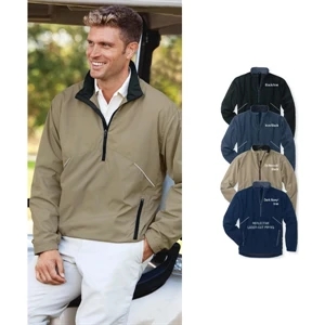 S- X L - Microfiber Half-zip Windshirt With Zippered Welt Waist Pockets