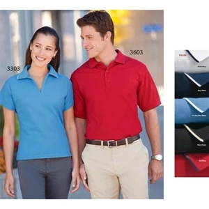 2 X L - Men's Easy Care Tipped Pique Polo Shirt With 3 Button, Clean Finish Placket