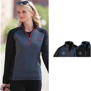 Sport (tm) - 2 X L - Ladies' Microfleece Color Block Half-zip Pullover With Hemmed Sleeves