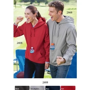 Sips (tm) - S- X L - Sueded Hooded Sweatshirt With Hidden, Insulated Front Pouch