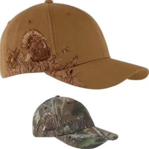 Authentic Wildlife Series (tm) - Turkey - Cotton Twill Cap With Detailed Wildlife Scene, 6 Panels