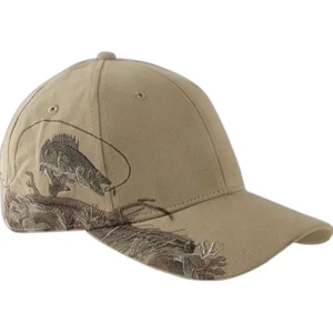 Authentic Wildlife Series (tm) - Structured Cap With Highly Detailed Embroidery Walleye Wildlife Scene