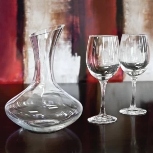 Sonoma - 3 Pc Wine Decanter Set. One Liter Wine Decanter & Two 12 Oz Wine Glasses. Blank
