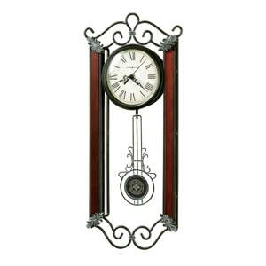 Carmen - Wrought-iron Wall Clock With Cast Decorative Corner Ornaments Finished In Warm Gray