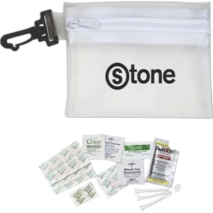 Med 1 - Basic Golfer's First Aid Kit In Convenient Carry Pouch With Clip Attachment