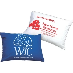 White Pillowcase In 3.5 Oz. Polyester Cotton, 20" X 30", One Location Print