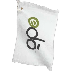 Golf Towel With One Side Velour And Terry Loop Opposite Side With Fringed Ends