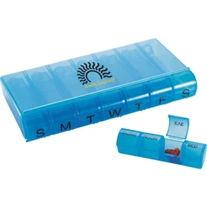 28-compartment Pill Organizer Containing 7 Strips Representing Each Day Of The Week